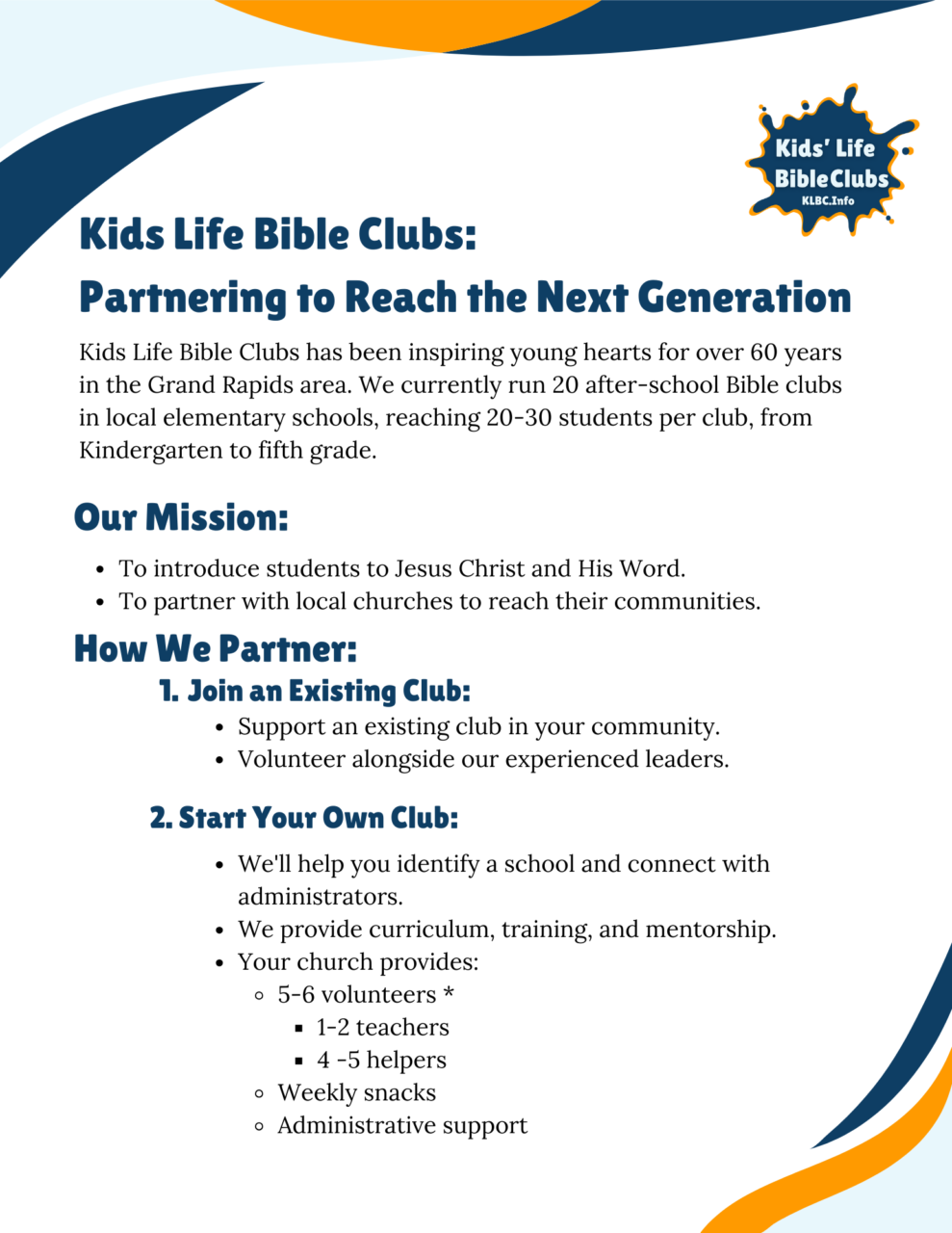 Bible Clubs Partnerships